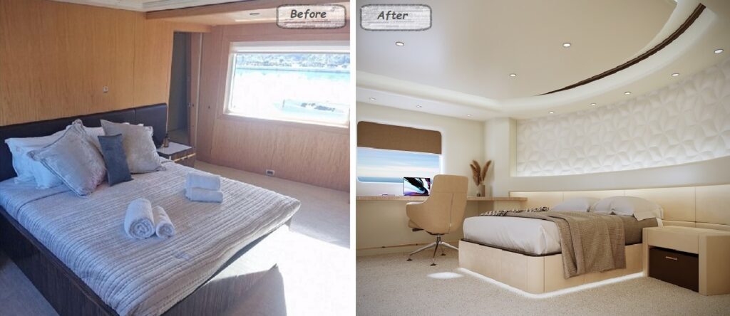 Yacht guest room design